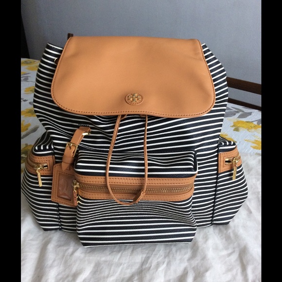 Authentic Tory Burch Striped Backpack - Picture 2 of 5